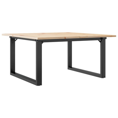 Vidaxl salontafel o-frame 80x80x45 cm massief grenenhout en staal
