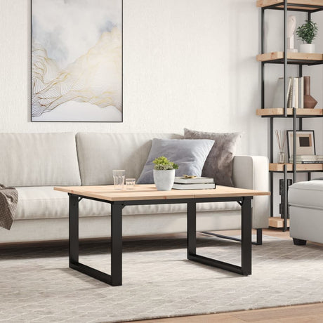 Vidaxl salontafel o-frame 80x80x45 cm massief grenenhout en staal