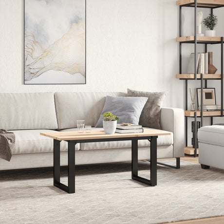 Vidaxl salontafel o-frame 90x40x45 cm massief grenenhout en staal