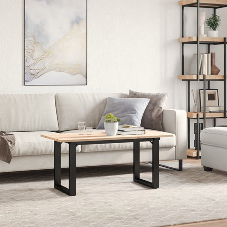 Vidaxl salontafel o-frame 100x50x45 cm massief grenenhout en staal
