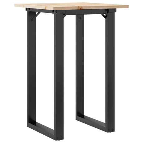 Vidaxl eettafel o-frame 50x50x75 cm massief grenenhout en staal