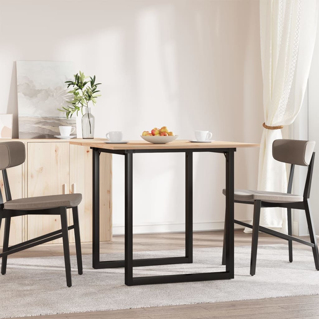 Vidaxl eettafel o-frame 80x80x75 cm massief grenenhout en staal