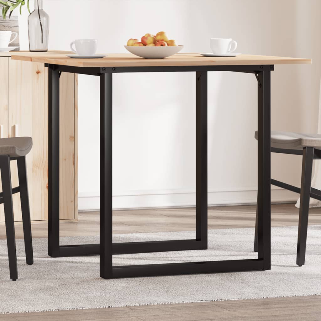 Vidaxl eettafel o-frame 80x80x75 cm massief grenenhout en staal