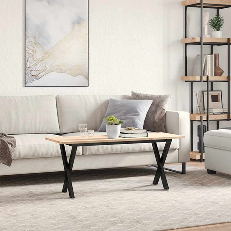Vidaxl salontafel x-frame 110x40x45 cm massief grenenhout en staal