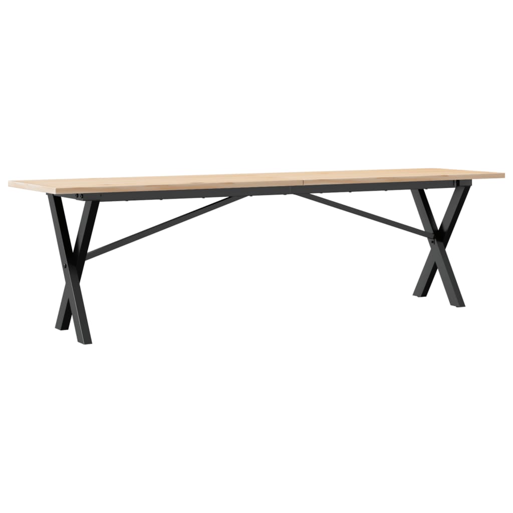 Vidaxl salontafel x-frame 160x40x45 cm massief grenenhout en staal