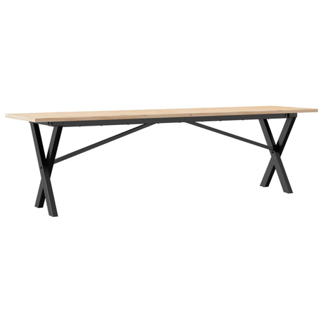 Vidaxl salontafel x-frame 160x40x45 cm massief grenenhout en staal