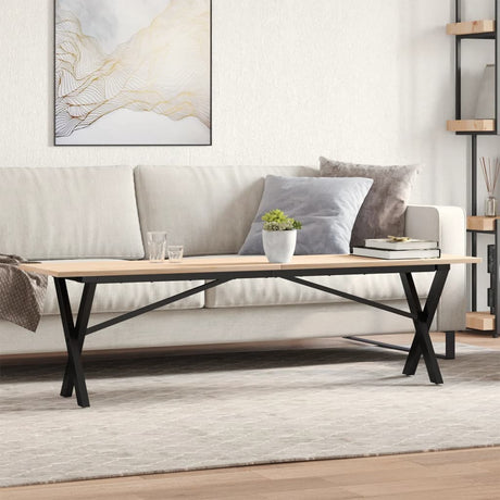 Vidaxl salontafel x-frame 160x40x45 cm massief grenenhout en staal