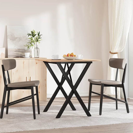 Vidaxl eettafel x-frame 70x70x75 cm massief grenenhout en staal