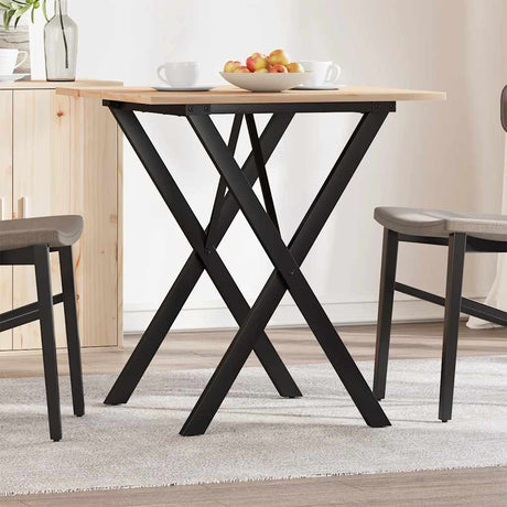 Vidaxl eettafel x-frame 70x70x75 cm massief grenenhout en staal