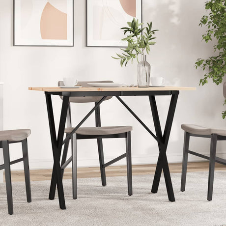 Vidaxl eettafel x-frame 100x50x75 cm massief grenenhout en staal