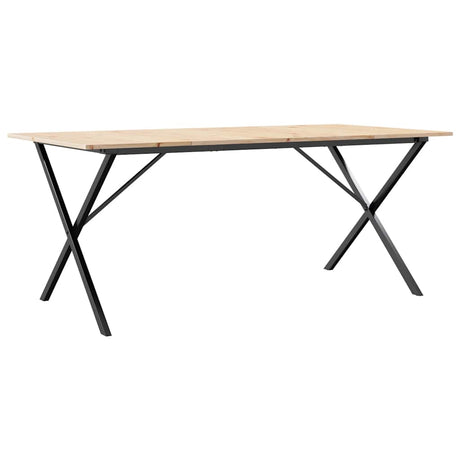 Vidaxl eettafel x-frame 180x90x75 cm massief grenenhout en staal