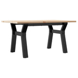 Vidaxl salontafel y-frame 80x50x40 cm massief grenenhout en staal