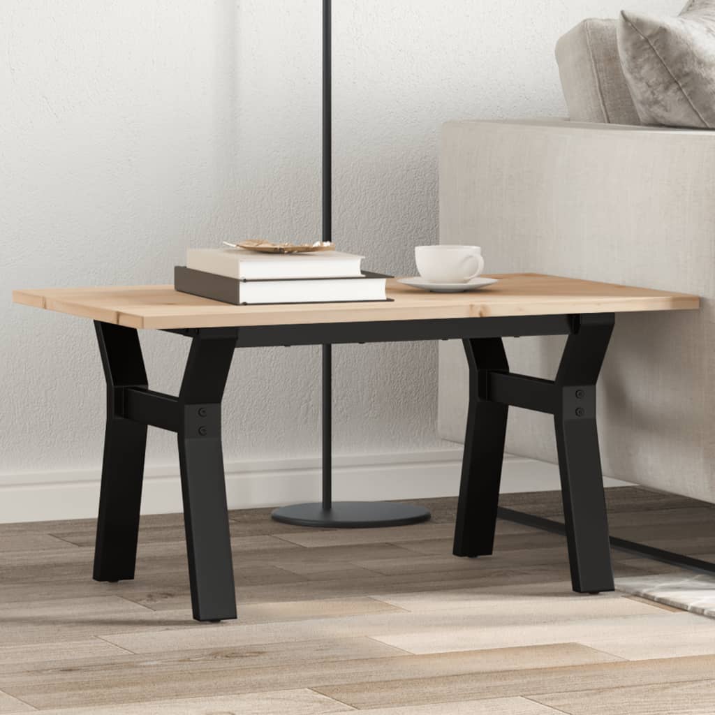 Vidaxl salontafel y-frame 80x50x40 cm massief grenenhout en staal