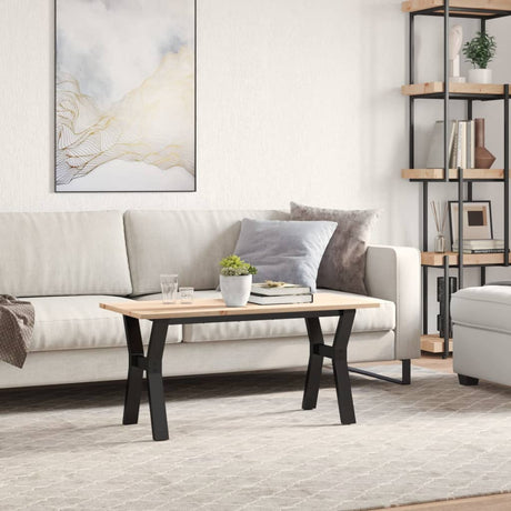 Vidaxl salontafel y-frame 100x50x45 cm massief grenenhout en staal