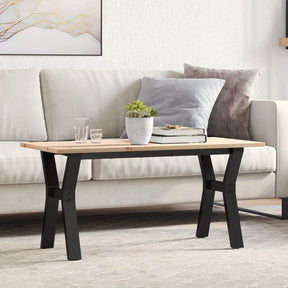 Vidaxl salontafel y-frame 100x50x45 cm massief grenenhout en staal
