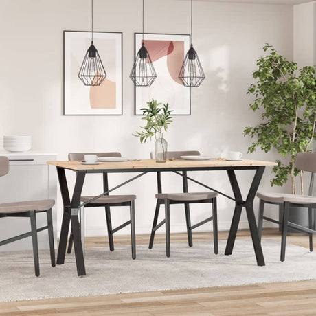 Vidaxl eettafel y-frame 160x80x75 cm massief grenenhout en staal
