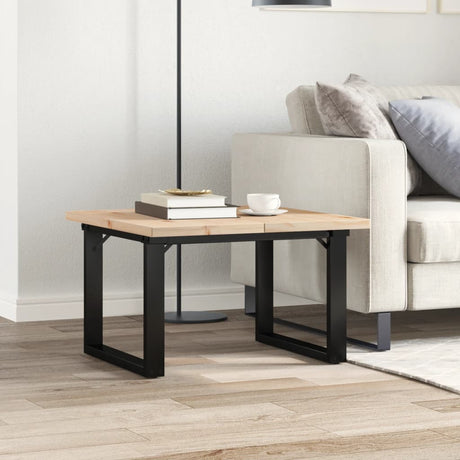 Vidaxl salontafel o-frame 70x70x40,5 cm grenenhout en staal