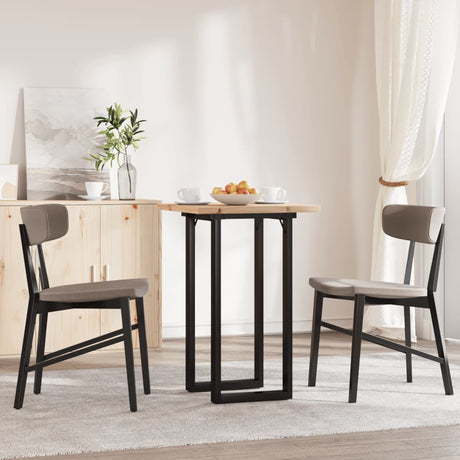 Vidaxl eettafel o-frame 50x50x75,5 cm massief grenenhout en staal