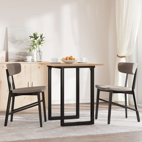 Vidaxl eettafel o-frame 70x70x75,5 cm massief grenenhout en staal