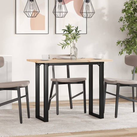 Vidaxl eettafel o-frame 100x50x75,5 cm massief grenenhout en staal