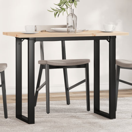 Vidaxl eettafel o-frame 100x50x75,5 cm massief grenenhout en staal