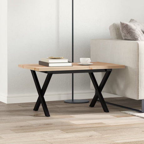 Vidaxl salontafel x-frame 80x50x40,5 cm grenenhout en staal