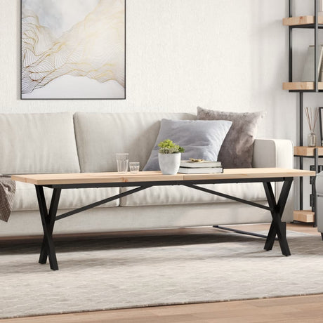 Vidaxl salontafel x-frame 160x40x45,5 cm grenenhout en staal