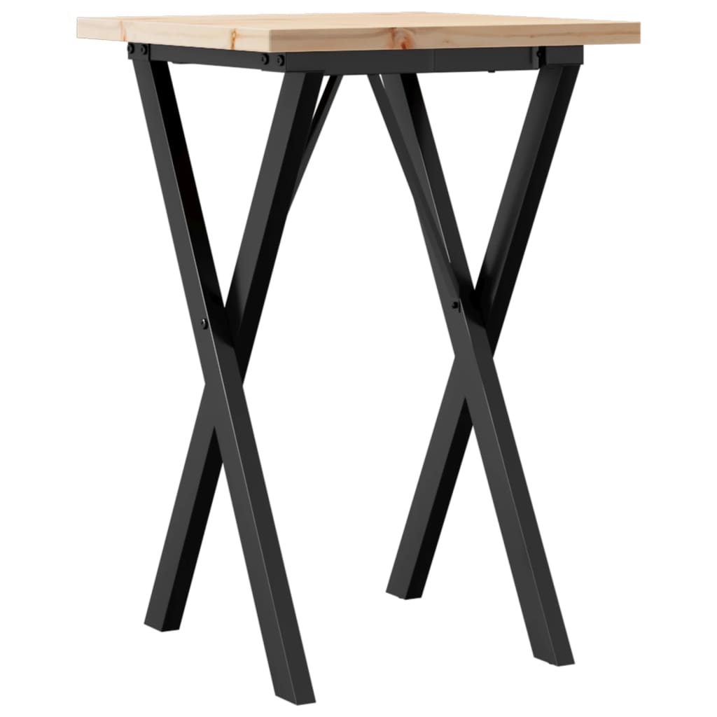 Vidaxl eettafel x-frame 50x50x75,5 cm massief grenenhout en staal