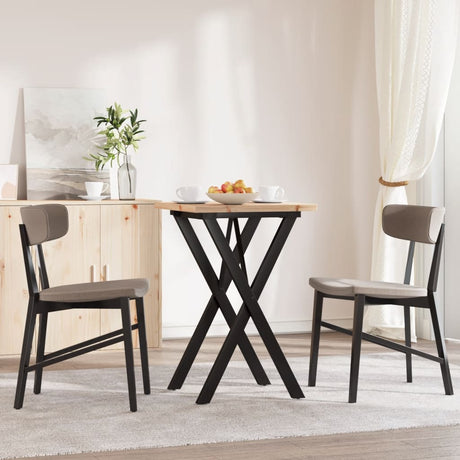 Vidaxl eettafel x-frame 50x50x75,5 cm massief grenenhout en staal
