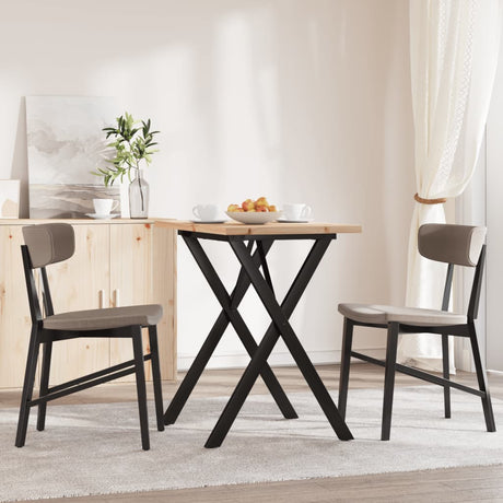 Vidaxl eettafel x-frame 80x50x75,5 cm massief grenenhout en staal