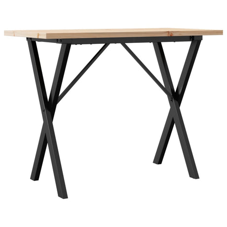 Vidaxl eettafel x-frame 100x50x75,5 cm massief grenenhout en staal