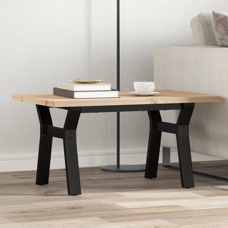 Vidaxl salontafel y-frame 80x50x40,5 cm grenenhout en staal