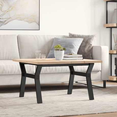 Vidaxl salontafel y-frame 80x80x45,5 cm grenenhout en staal