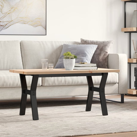 Vidaxl salontafel y-frame 100x50x45,5 cm grenenhout en staal