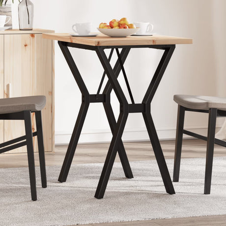 Vidaxl eettafel y-frame 80x50x75,5 cm massief grenenhout en staal