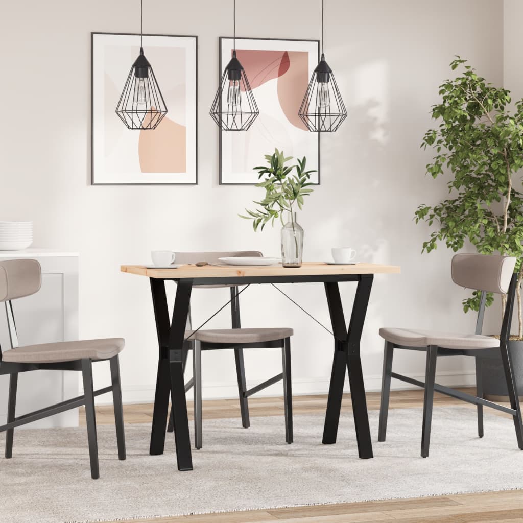 Vidaxl eettafel y-frame 100x50x75,5 cm massief grenenhout en staal