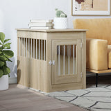 Vidaxxl Hundebox 55x75x65 cm, Holzwerkstoff Sonoma-Eiche farbig