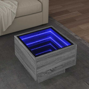 Vidaxl bijzettafel met led 40x40x30 cm bewerkt hout grijs sonoma eiken