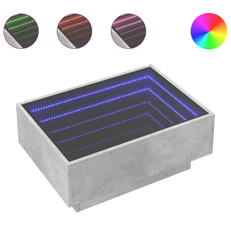 Vidaxl salontafel met led 70x50x30 cm bewerkt hout betongrijs