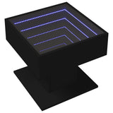 Vidaxl salontafel met led 50x50x45 cm bewerkt hout zwart