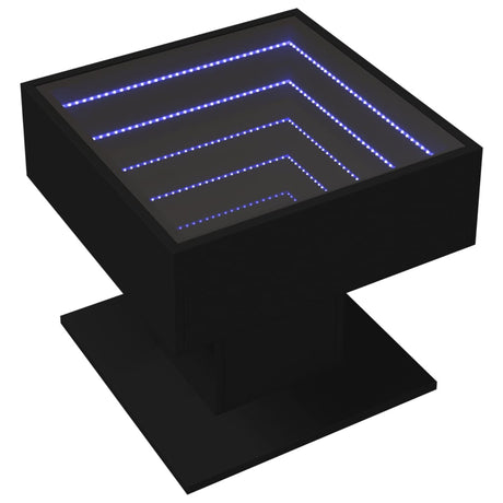 Vidaxl salontafel met led 50x50x45 cm bewerkt hout zwart
