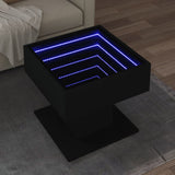 Vidaxl salontafel met led 50x50x45 cm bewerkt hout zwart