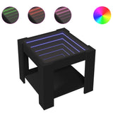 Vidaxl salontafel met led 53x53x45 cm bewerkt hout zwart