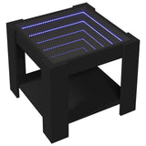 Vidaxl salontafel met led 53x53x45 cm bewerkt hout zwart