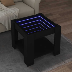 Vidaxl salontafel met led 53x53x45 cm bewerkt hout zwart