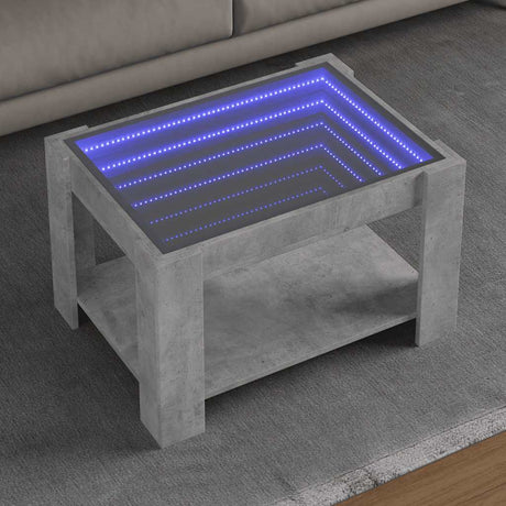 Vidaxl salontafel met led 73x53x45 cm bewerkt hout betongrijs