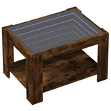 Vidaxl salontafel met led 73x53x45 cm bewerkt hout gerookt eikenkleur