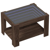 Vidaxl salontafel met led 73x53x45 cm bewerkt hout bruin eikenkleurig
