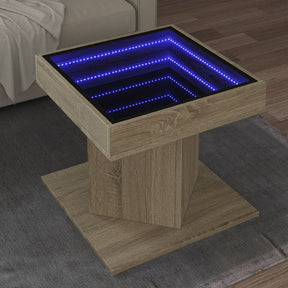 Vidaxl salontafel met led 50x50x45 cm bewerkt hout sonoma eikenkleurig