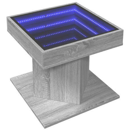 Vidaxl salontafel met led 50x50x45 cm bewerkt hout grijs sonoma eiken
